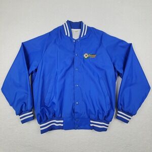 Auburn Sportswear Cerveza Pacifico Clara‎ Satin Bomber Jacket Mens XL Blue USA